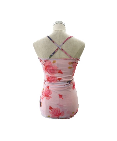tinkerend（ティンカーエンド）の「【tinkerend × mzoixo】Floral Cami Mini Dress / フローラルキャミミニワンピース（ワンピース・レディース・ピンク・FREE）」の5枚目の写真