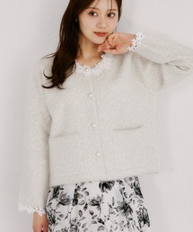 【ZOZO限定】レース×パール装飾ニットジャケット