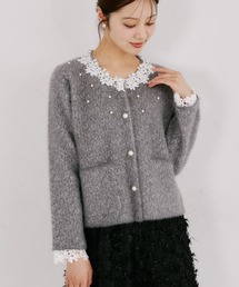 【ZOZO限定】レース×パール装飾ニットジャケット