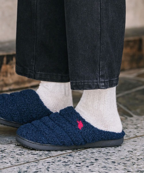 U.S. POLO ASSN.(ユーエスポロアッスン)の「U.S. POLO ASSN. ユーエスポロアッスン 別注コラボ ワンポイントロゴ 無地/レオパード柄 ライニングボアモックシューズ(スリッポン・メンズ・レオパード/グレー/ネイビー/カーキ/ブラック系1/ブラック/ベージュ/ブラック系・S/M/L/LL/3L)」の7枚目の写真
