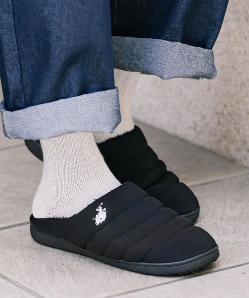 U.S. POLO ASSN.(ユーエスポロアッスン)の「U.S. POLO ASSN. ユーエスポロアッスン 別注コラボ ワンポイントロゴ 無地/レオパード柄 ライニングボアモックシューズ(スリッポン・メンズ・レオパード/グレー/ネイビー/カーキ/ブラック系1/ブラック/ベージュ/ブラック系・S/M/L/LL/3L)」の18枚目の写真