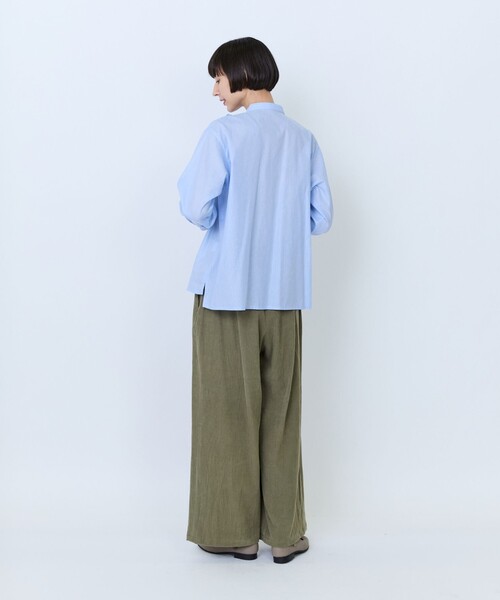 LOISIR(ロワズィール)の「フリルテクニックデザインブラウス(シャツ/ブラウス・レディース・サックスブルー/チェック・FREE)」の5枚目の写真