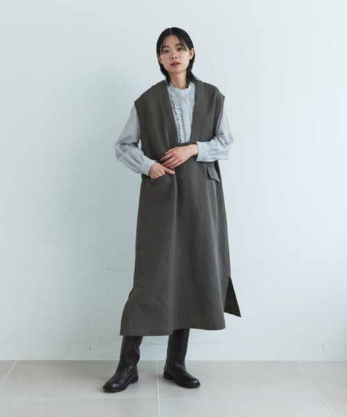 LOISIR(ロワズィール)の「フリルテクニックデザインブラウス(シャツ/ブラウス・レディース・サックスブルー/チェック・FREE)」の9枚目の写真