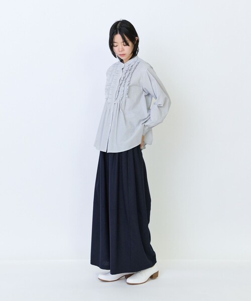 LOISIR(ロワズィール)の「フリルテクニックデザインブラウス(シャツ/ブラウス・レディース・サックスブルー/チェック・FREE)」の12枚目の写真