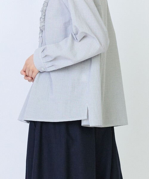 LOISIR(ロワズィール)の「フリルテクニックデザインブラウス(シャツ/ブラウス・レディース・サックスブルー/チェック・FREE)」の20枚目の写真