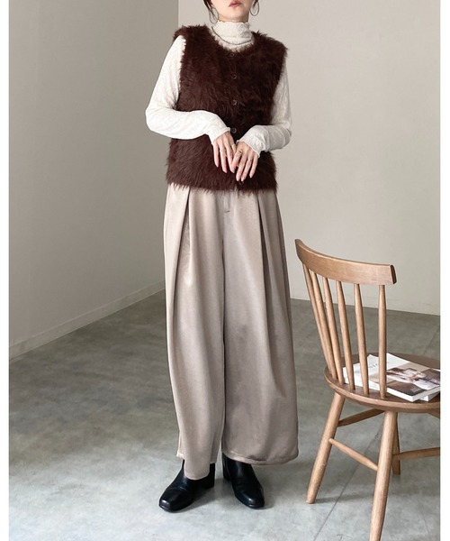 She's Closet(シーズクローゼット)の「長袖 プチハイネック シアージャガードトップス(Tシャツ/カットソー・レディース・ブラウン/ブラック/バーガンディー/アイボリー・FREE)」の22枚目の写真