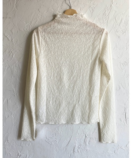 She's Closet(シーズクローゼット)の「長袖 プチハイネック シアージャガードトップス(Tシャツ/カットソー・レディース・ブラウン/ブラック/バーガンディー/アイボリー・FREE)」の5枚目の写真