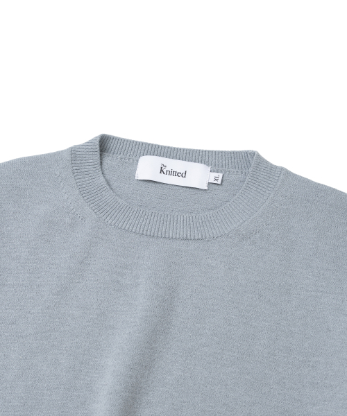 KNITTED(ニッティド)の「ベーシックエッセンシャルクロップラウンドニット メランジェグレー(ニット/セーター・メンズ・その他・X-LARGE/MEDIUM/LARGE)」の4枚目の写真