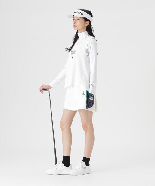 PEARLY GATES（パーリーゲイツ）の「メッシュアンドメッシュVネックベスト (WOMENS)（ベスト・レディース・ネイビー/ホワイト・LARGE/SMALL/MEDIUM）」の6枚目の写真