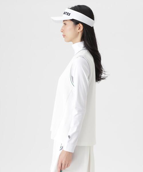 PEARLY GATES（パーリーゲイツ）の「メッシュアンドメッシュVネックベスト (WOMENS)（ベスト・レディース・ネイビー/ホワイト・LARGE/SMALL/MEDIUM）」の7枚目の写真