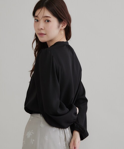 couture brooch（クチュールブローチ）の「【衿元リボンが可憐】ピンタック レース ブラウス（シャツ/ブラウス・レディース・ブラック/ベビーピンク/アイボリー・36/42/40/38）」の15枚目の写真