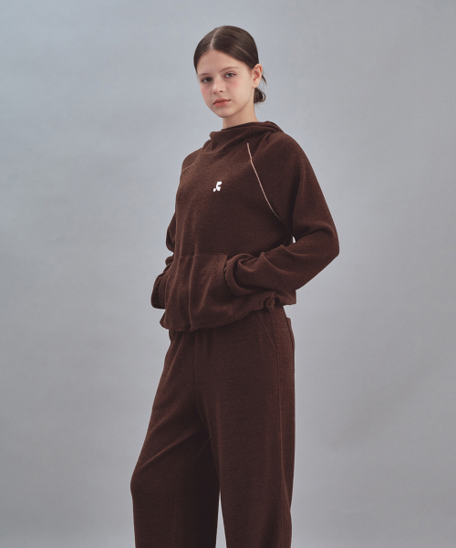 Rest&Recreation(レストアンドレクリエーション)の「STITCH KNIT HOODIE - BROWN(パーカー・メンズ・その他・ONE SIZE)」の1枚目の写真