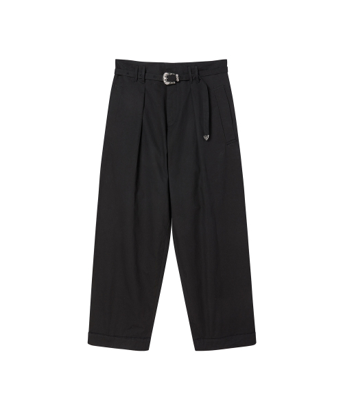 Beyond Closet（-）の「[COLLECTION LINE] ベルトディテール コットン ワイドパンツ ブラック（その他パンツ・メンズ・その他・MEDIUM/LARGE）」の2枚目の写真