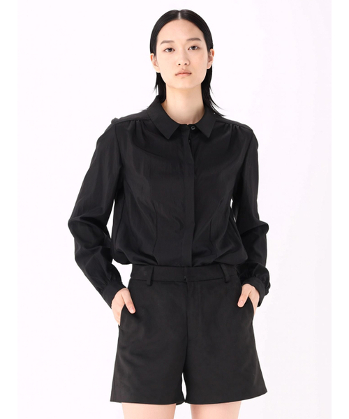ACUD(アクド)の「ソフトグロスシャツ ブラック(ビジネスシャツ・レディース・ブラック・SMALL/MEDIUM)」の2枚目の写真