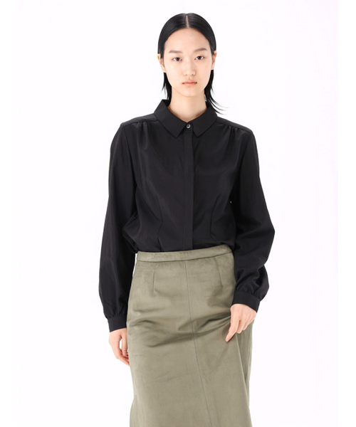 ACUD(アクド)の「ソフトグロスシャツ ブラック(ビジネスシャツ・レディース・ブラック・SMALL/MEDIUM)」の4枚目の写真