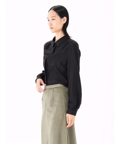 ACUD(アクド)の「ソフトグロスシャツ ブラック(ビジネスシャツ・レディース・ブラック・SMALL/MEDIUM)」の5枚目の写真