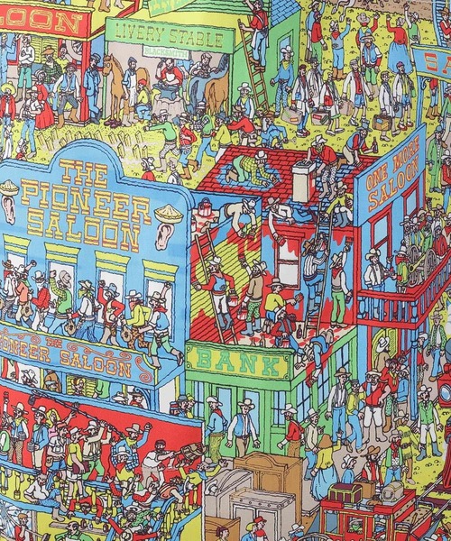 AMERICAN HOLIC(アメリカンホリック)の「【WHERE'S WALLY?】MAPプリントトートBAG(トートバッグ・レディース・レッド/イエロー/ピンク/ブルー・FREE)」の5枚目の写真