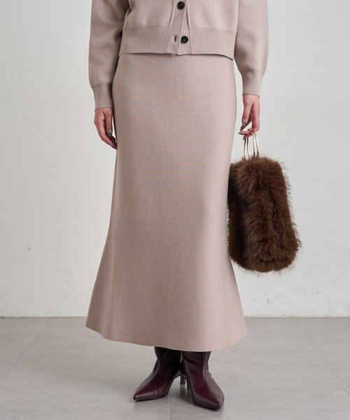 LOUNGEDRESS(ラウンジドレス)の「《セットアップ可》スウェットライクフレアスカート 秋服(スカート・レディース・ライトベージュ/グレー/レッド/ブラック・FREE)」の3枚目の写真