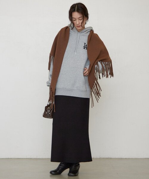 LOUNGEDRESS(ラウンジドレス)の「《セットアップ可》スウェットライクフレアスカート 秋服(スカート・レディース・ライトベージュ/グレー/レッド/ブラック・FREE)」の9枚目の写真