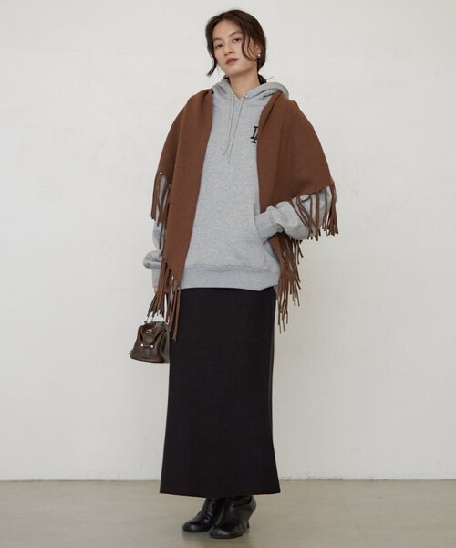 LOUNGEDRESS(ラウンジドレス)の「《セットアップ可》スウェットライクフレアスカート 秋服(スカート・レディース・ライトベージュ/グレー/レッド/ブラック・FREE)」の10枚目の写真