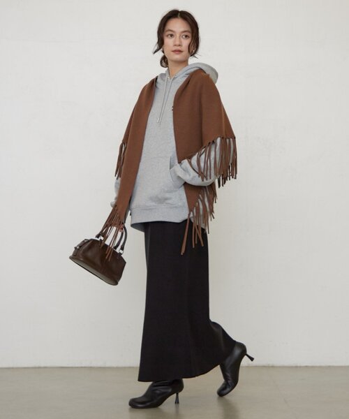 LOUNGEDRESS(ラウンジドレス)の「《セットアップ可》スウェットライクフレアスカート 秋服(スカート・レディース・ライトベージュ/グレー/レッド/ブラック・FREE)」の11枚目の写真