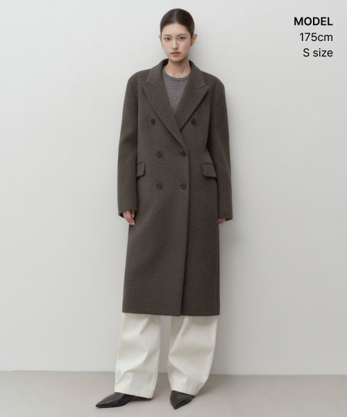 MUSINSA STANDARD WOMAN（ムシンサスタンダードウーマン）の「ウィメンズカシミヤブレンドダブルチェスターロングコート[トープ]（チェスターコート・レディース・その他・SMALL/MEDIUM/LARGE/X-SMALL）」の2枚目の写真