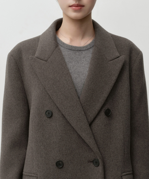 MUSINSA STANDARD WOMAN（ムシンサスタンダードウーマン）の「ウィメンズカシミヤブレンドダブルチェスターロングコート[トープ]（チェスターコート・レディース・その他・SMALL/MEDIUM/LARGE/X-SMALL）」の4枚目の写真