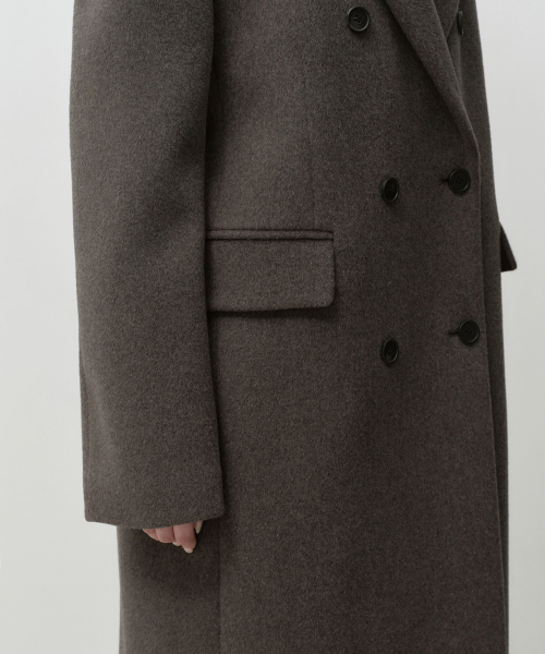 MUSINSA STANDARD WOMAN（ムシンサスタンダードウーマン）の「ウィメンズカシミヤブレンドダブルチェスターロングコート[トープ]（チェスターコート・レディース・その他・SMALL/MEDIUM/LARGE/X-SMALL）」の6枚目の写真