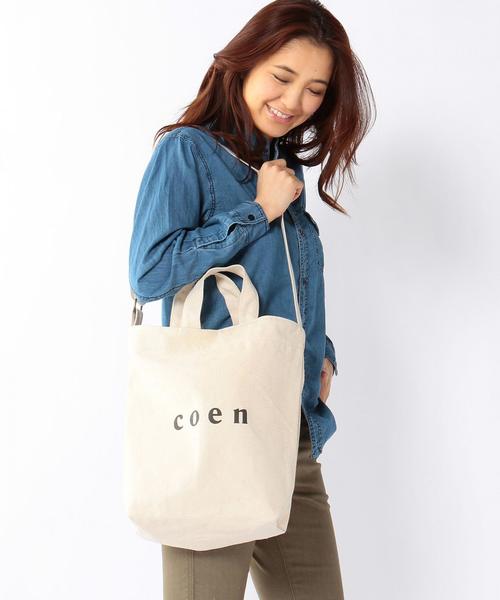 coen（コーエン）の「coen2Wayロゴトートバッグ（トートバッグ・レディース・ナチュラル・フリー）」の9枚目の写真