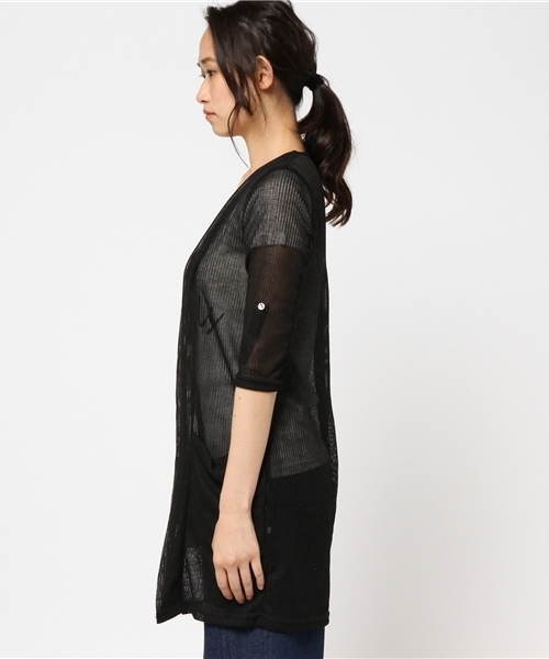 VENCEEXCHANGE(ヴァンスエクスチェンジ)の「畦ガウンネックプリントアンサンブル (カーディガン/ボレロ・レディース・オフホワイト/グレー/ブラック・MEDIUM)」の11枚目の写真