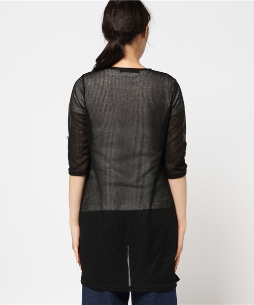 VENCEEXCHANGE(ヴァンスエクスチェンジ)の「畦ガウンネックプリントアンサンブル (カーディガン/ボレロ・レディース・オフホワイト/グレー/ブラック・MEDIUM)」の12枚目の写真