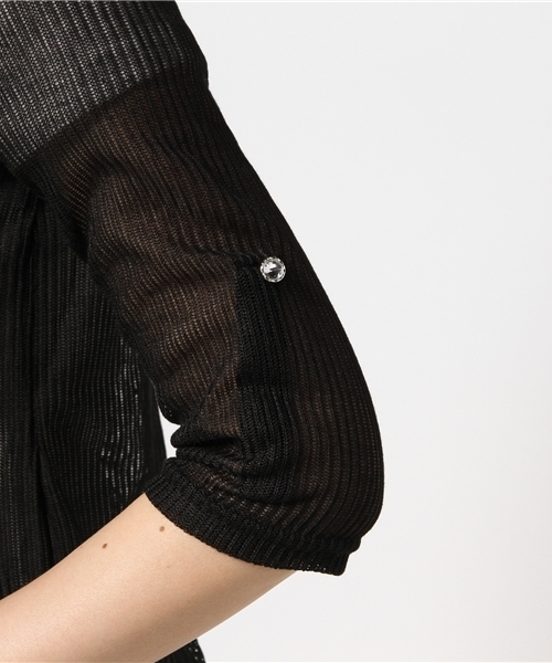 VENCEEXCHANGE(ヴァンスエクスチェンジ)の「畦ガウンネックプリントアンサンブル (カーディガン/ボレロ・レディース・オフホワイト/グレー/ブラック・MEDIUM)」の14枚目の写真