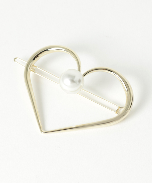 PLAIN CLOTHING（プレーンクロージング）の「パールハートクリップ【PLAIN CLOTHING】（バレッタ/ヘアクリップ・レディース・ゴールド/シルバー・FREE）」の9枚目の写真