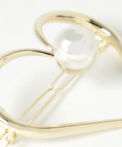 PLAIN CLOTHING（プレーンクロージング）の「パールハートクリップ【PLAIN CLOTHING】（バレッタ/ヘアクリップ・レディース・ゴールド/シルバー・FREE）」の4枚目の写真