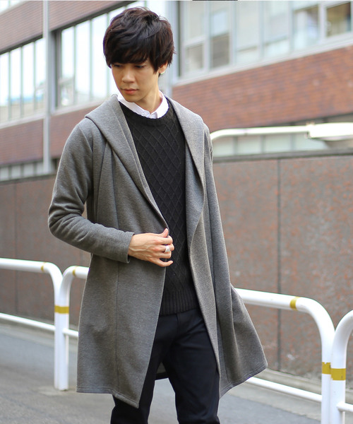 MONO-MART（モノマート）の「ロング丈ビッグフードコーディガン/ラップ