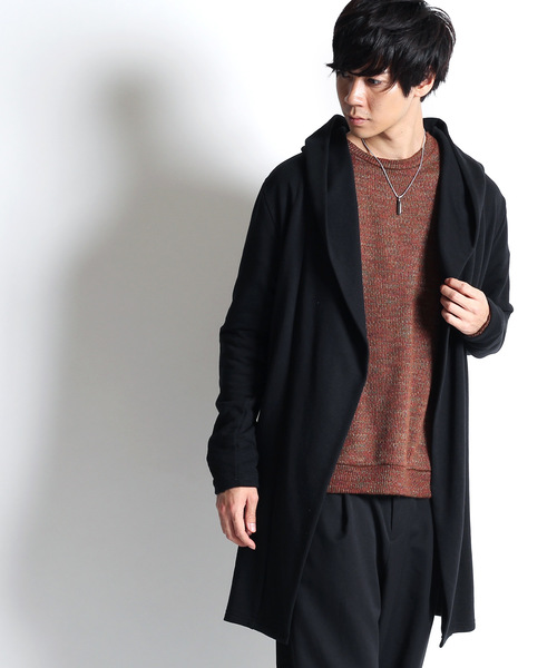 MONO-MART（モノマート）の「ロング丈ビッグフードコーディガン/ラップコート（カーディガン/ボレロ・メンズ・オリーブ/ブラウン系その他/ブラック/グレー/チャコールグレー/ネイビー/ベージュ・FREE）」の16枚目の写真
