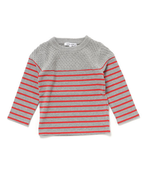 GLOBAL WORK（グローバルワーク）の「【キッズ】ニットキリカエTシャツ長袖/738624（Tシャツ/カットソー・キッズ・ネイビー/グレー/ブルー/レッド・SMALL/MEDIUM/X-LARGE/LARGE/XX-LARGE）」の4枚目の写真
