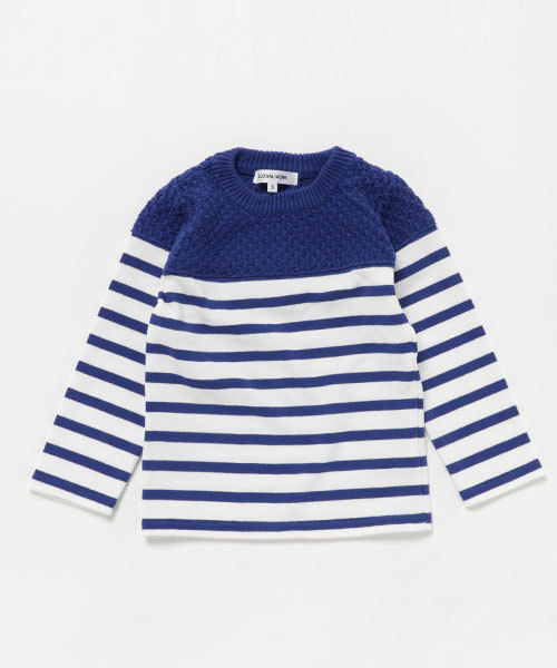 GLOBAL WORK（グローバルワーク）の「【キッズ】ニットキリカエTシャツ長袖/738624（Tシャツ/カットソー・キッズ・ネイビー/グレー/ブルー/レッド・SMALL/MEDIUM/X-LARGE/LARGE/XX-LARGE）」の3枚目の写真