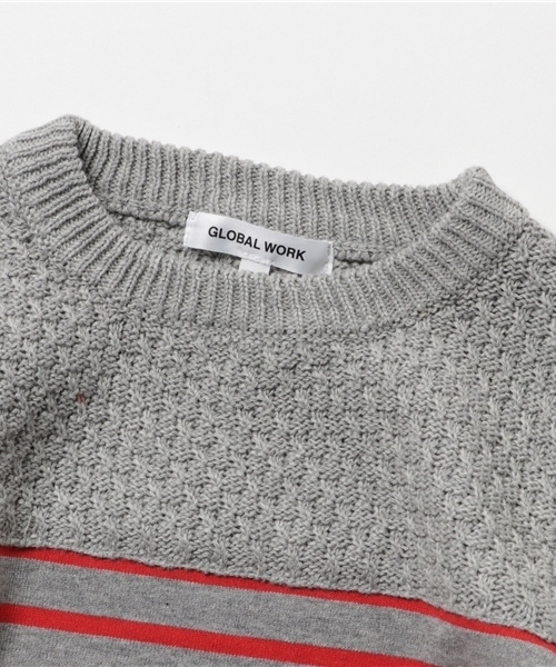 GLOBAL WORK（グローバルワーク）の「【キッズ】ニットキリカエTシャツ長袖/738624（Tシャツ/カットソー・キッズ・ネイビー/グレー/ブルー/レッド・SMALL/MEDIUM/X-LARGE/LARGE/XX-LARGE）」の6枚目の写真