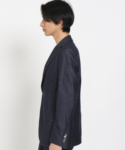 ABAHOUSE（アバハウス）の「【FLEX JACKET/セットアップ対応】ハイゲージジャージージャケット（テーラードジャケット・メンズ・ネイビー/グレー・44/46/48/50）」の3枚目の写真