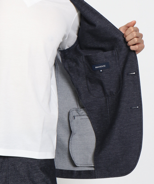 ABAHOUSE（アバハウス）の「【FLEX JACKET/セットアップ対応】ハイゲージジャージージャケット（テーラードジャケット・メンズ・ネイビー/グレー・44/46/48/50）」の9枚目の写真