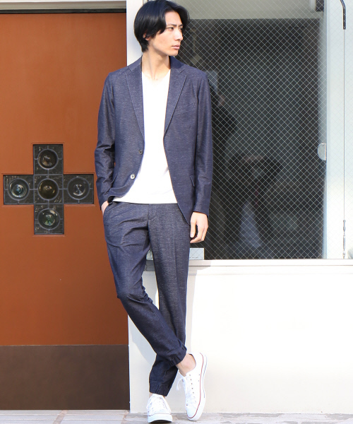 ABAHOUSE（アバハウス）の「【FLEX JACKET/セットアップ対応】ハイゲージジャージージャケット（テーラードジャケット・メンズ・ネイビー/グレー・44/46/48/50）」の16枚目の写真