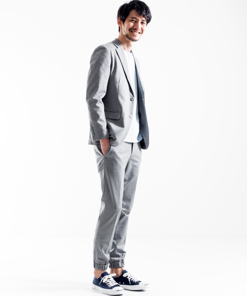 ABAHOUSE（アバハウス）の「【FLEX JACKET/セットアップ対応】ハイゲージジャージージャケット（テーラードジャケット・メンズ・ネイビー/グレー・44/46/48/50）」の11枚目の写真