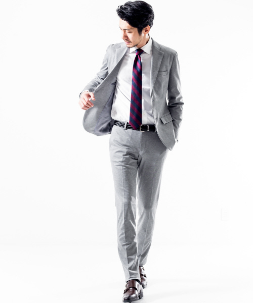 ABAHOUSE（アバハウス）の「【FLEX JACKET/セットアップ対応】ハイゲージジャージージャケット（テーラードジャケット・メンズ・ネイビー/グレー・44/46/48/50）」の12枚目の写真