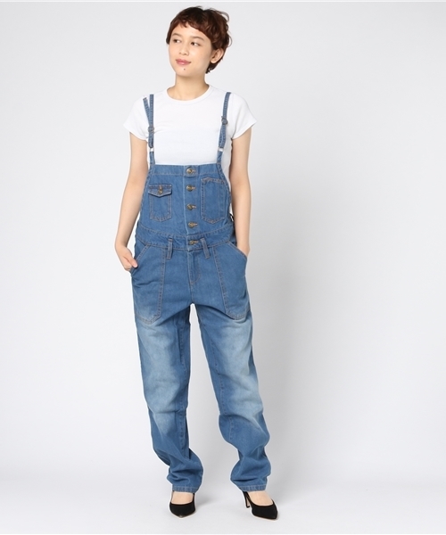 Fashion Letter（ファッションレター）の「ゆるサロペットデニムパンツ（サロペット/オーバーオール・レディース・ネイビー/ブルー・LL/3L/4L/M/L）」の18枚目の写真