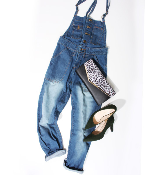 Fashion Letter（ファッションレター）の「ゆるサロペットデニムパンツ（サロペット/オーバーオール・レディース・ネイビー/ブルー・LL/3L/4L/M/L）」の10枚目の写真