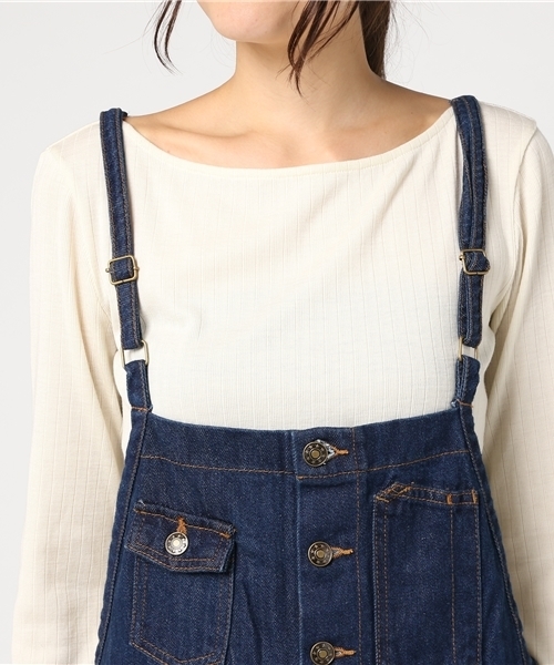 Fashion Letter（ファッションレター）の「ゆるサロペットデニムパンツ（サロペット/オーバーオール・レディース・ネイビー/ブルー・LL/3L/4L/M/L）」の14枚目の写真