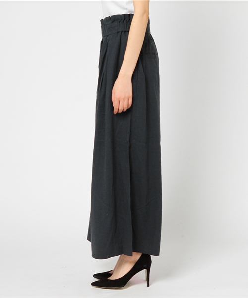 LBC（エルビーシー）の「レーヨン麻ワイドパンツ   （その他パンツ・レディース・ダークグリーン/ネイビー/スカイブルー・LARGE/MEDIUM）」の5枚目の写真