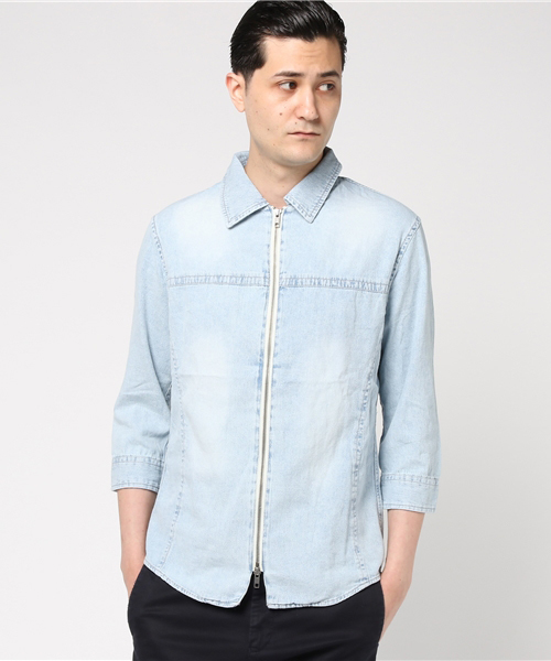 JACKROSE(ジャックローズ)の「デニムジップシャツ(シャツ/ブラウス・メンズ・サックスブルー・M/L/XL)」の2枚目の写真