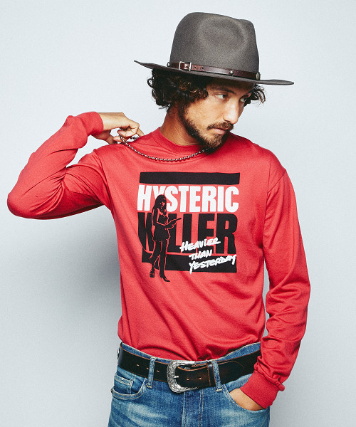 HYSTERIC GLAMOUR（ヒステリックグラマー）の「HYS KILLER プリント リブ付Tシャツ（Tシャツ/カットソー・メンズ・ホワイト/ネイビー/レッド・LARGE/MEDIUM/SMALL/X-SMALL）」の3枚目の写真
